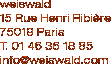 weiswald, 15 Rue Henri Ribi�re, 75019 Paris, T. 01 46 36 18 85, info@weiswald.com